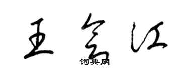 梁锦英王会江草书个性签名怎么写