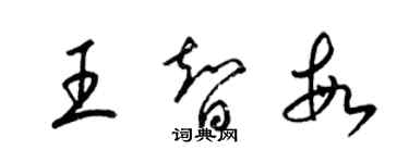 梁锦英王智敏草书个性签名怎么写