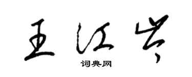 梁锦英王江岑草书个性签名怎么写
