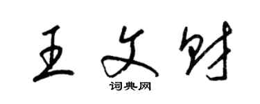 梁锦英王文财草书个性签名怎么写