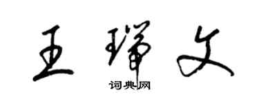 梁锦英王瑞文草书个性签名怎么写