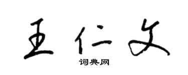 梁锦英王仁文草书个性签名怎么写