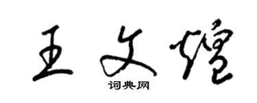 梁锦英王文煌草书个性签名怎么写