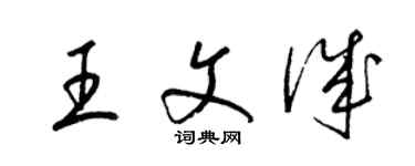 梁锦英王文诚草书个性签名怎么写