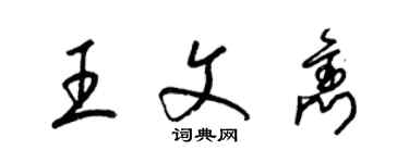 梁锦英王文隽草书个性签名怎么写