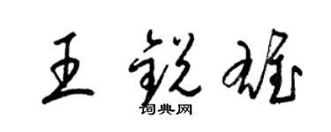 梁锦英王锐雄草书个性签名怎么写
