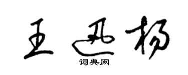 梁锦英王迅杨草书个性签名怎么写