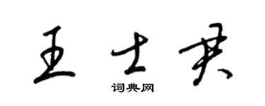 梁锦英王士君草书个性签名怎么写
