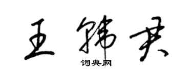 梁锦英王韩君草书个性签名怎么写