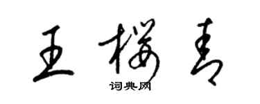 梁锦英王樱青草书个性签名怎么写