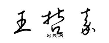 梁锦英王哲嘉草书个性签名怎么写