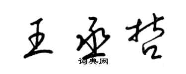 梁锦英王丞哲草书个性签名怎么写
