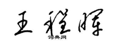 梁锦英王程晖草书个性签名怎么写