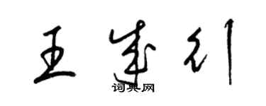 梁锦英王成行草书个性签名怎么写