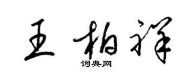梁锦英王柏祥草书个性签名怎么写