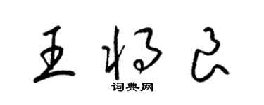 梁锦英王将良草书个性签名怎么写
