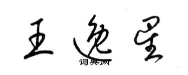 梁锦英王逸星草书个性签名怎么写