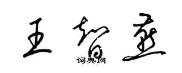 梁锦英王智燕草书个性签名怎么写