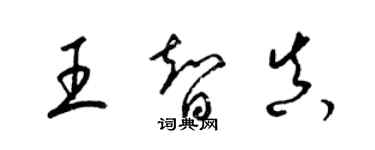 梁锦英王智真草书个性签名怎么写
