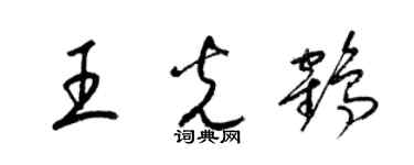 梁锦英王光鹤草书个性签名怎么写