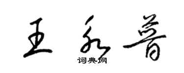 梁锦英王永普草书个性签名怎么写