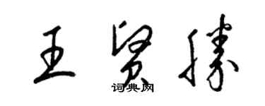 梁锦英王贤胜草书个性签名怎么写