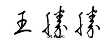 梁锦英王胜胜草书个性签名怎么写