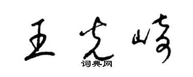 梁锦英王光崎草书个性签名怎么写