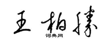 梁锦英王柏胜草书个性签名怎么写