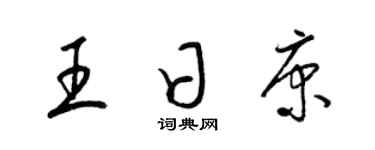 梁锦英王日康草书个性签名怎么写