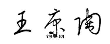 梁锦英王康陶草书个性签名怎么写