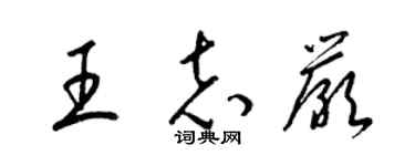 梁锦英王志严草书个性签名怎么写