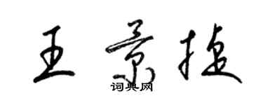 梁锦英王景捷草书个性签名怎么写