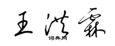 梁锦英王洪霖草书个性签名怎么写