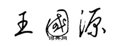 梁锦英王国源草书个性签名怎么写