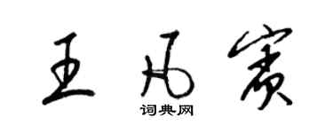 梁锦英王凡宾草书个性签名怎么写
