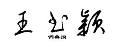 梁锦英王书颖草书个性签名怎么写