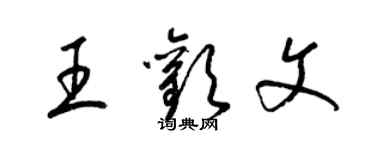 梁锦英王欢文草书个性签名怎么写