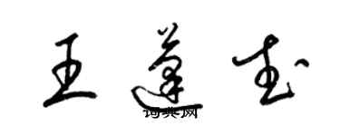 梁锦英王蓬武草书个性签名怎么写