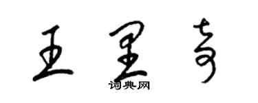 梁锦英王里奇草书个性签名怎么写