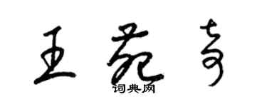 梁锦英王苑奇草书个性签名怎么写