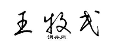 梁锦英王牧民草书个性签名怎么写