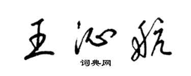 梁锦英王沁航草书个性签名怎么写