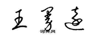 梁锦英王曼远草书个性签名怎么写