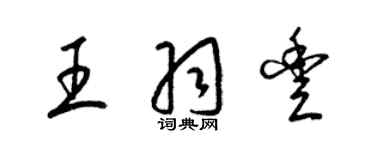 梁锦英王羽丰草书个性签名怎么写