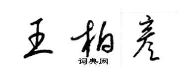 梁锦英王柏彦草书个性签名怎么写