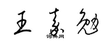 梁锦英王嘉勉草书个性签名怎么写