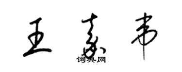 梁锦英王嘉韦草书个性签名怎么写