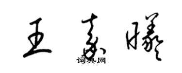 梁锦英王嘉曦草书个性签名怎么写