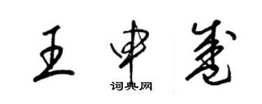 梁锦英王申盛草书个性签名怎么写